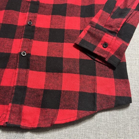 Matix Red & Black Plaid Flannel Shirt Sizes S,M,L,XL - Picture 9 of 14